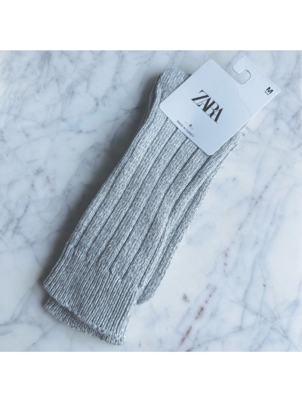 Zara grey melange cotton socks